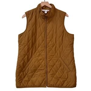 COLDWATER CREEK Quilted Vest Sz‎ M Lightweight Travel Equestrian Preppy Packable